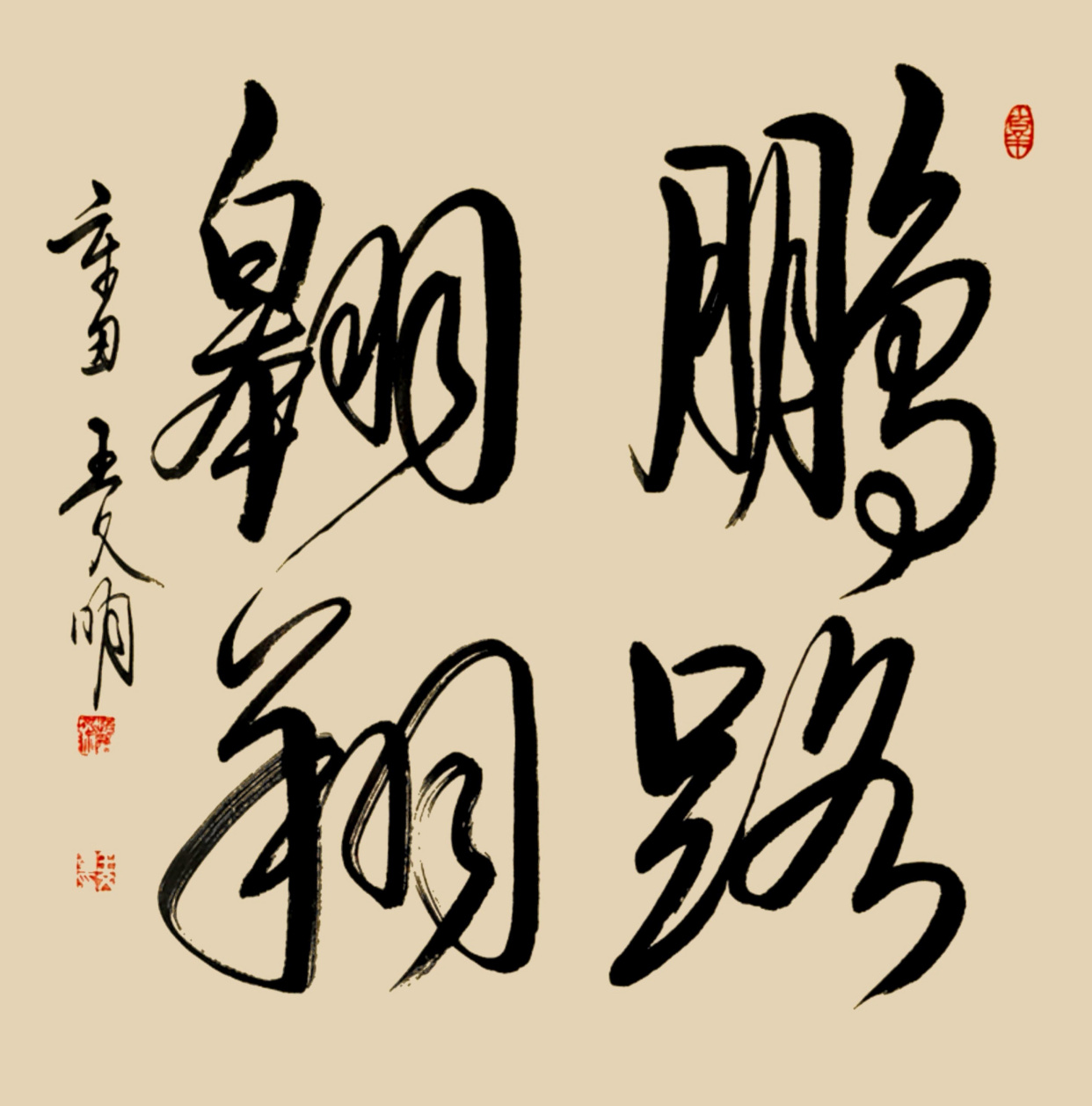 王文明书法欣赏:鹏路翱翔