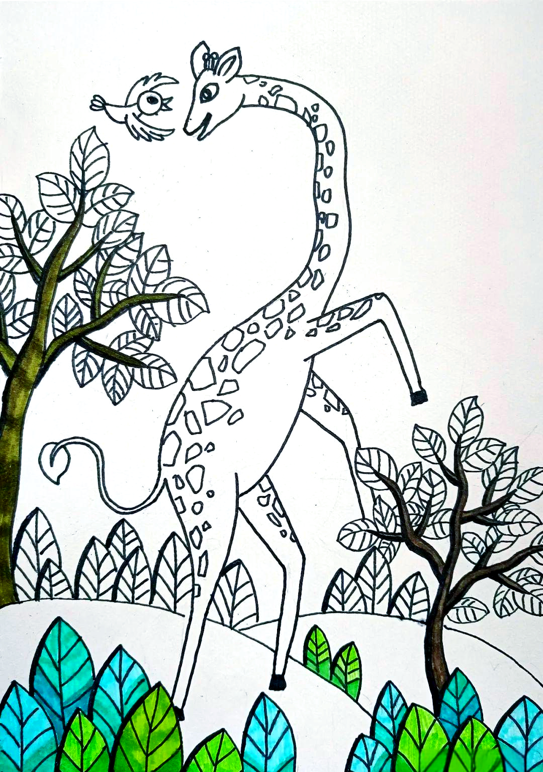 长颈鹿的优雅舞蹈