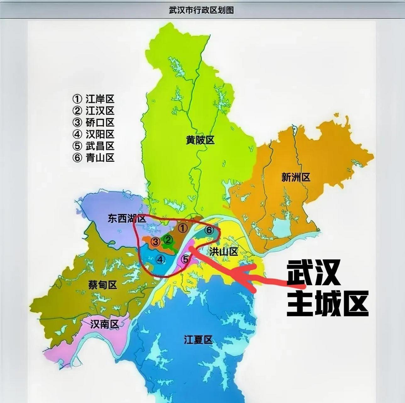 武汉主城区完全可以合并为3个区.