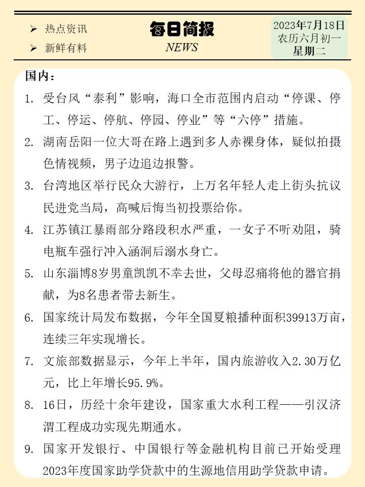 初一新闻简报图片