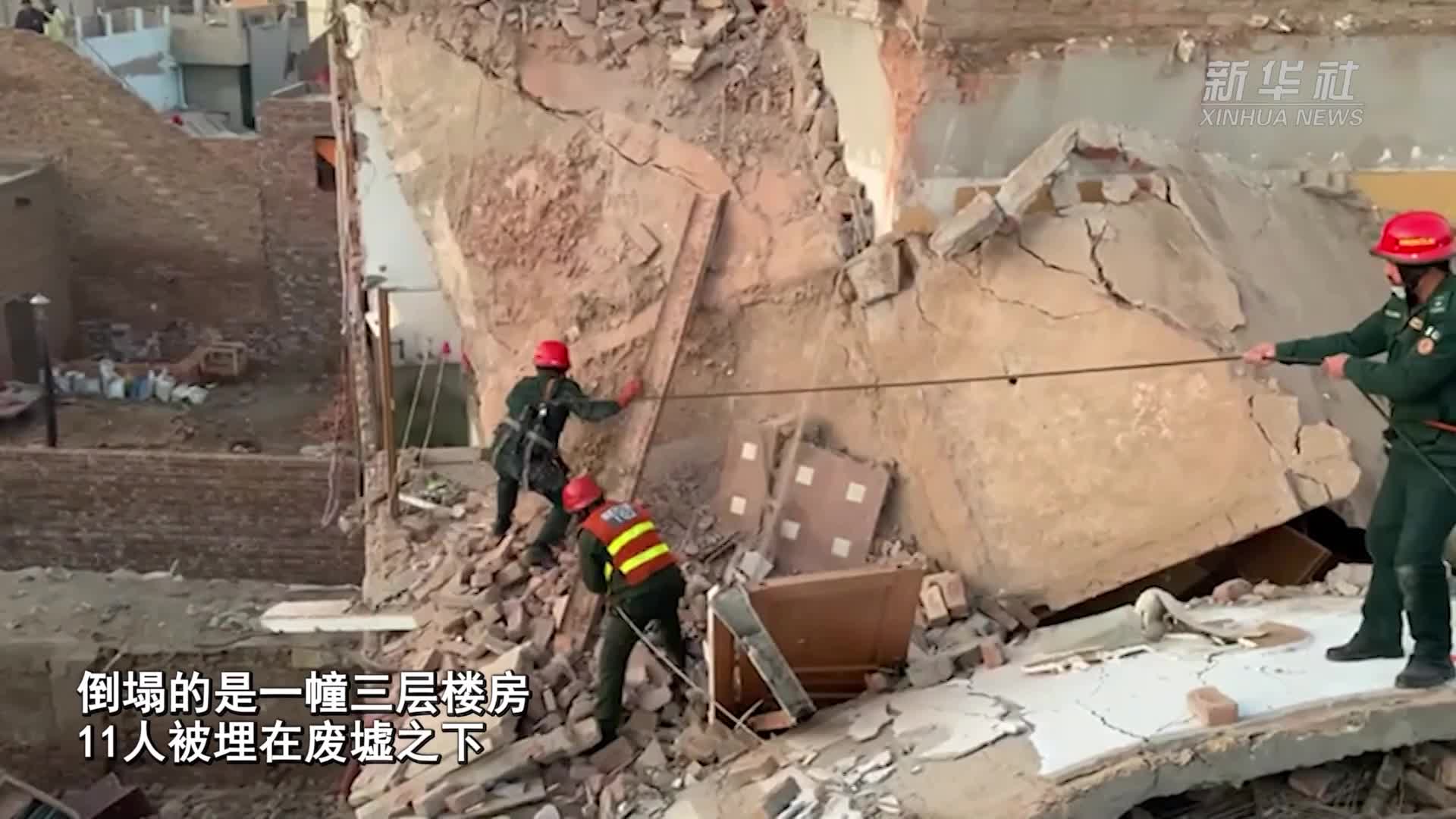 巴基斯坦东部一楼房倒塌致9死2伤