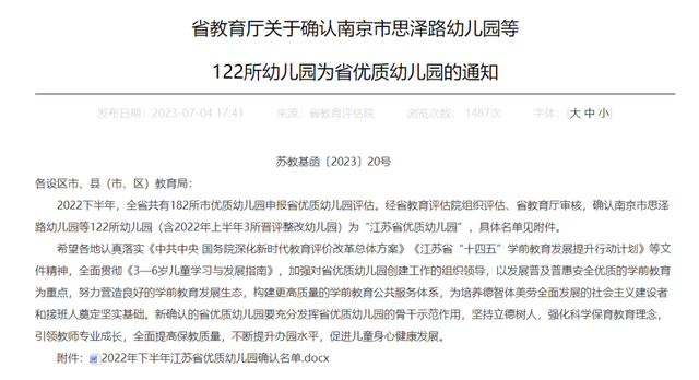 「贝壳苏州」江苏公布一批省优质幼儿园名单!苏州这些学校入选!