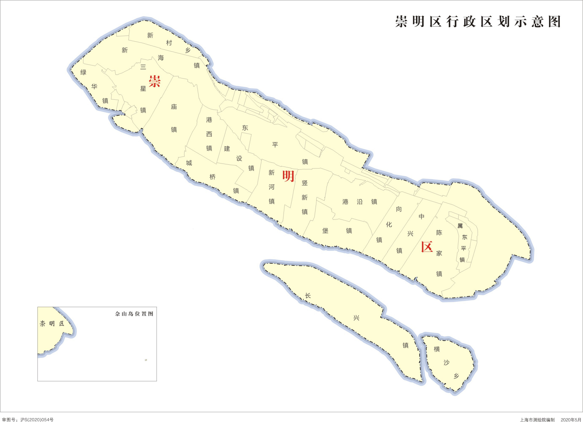 中華人民共和國-上海市行政區劃地圖