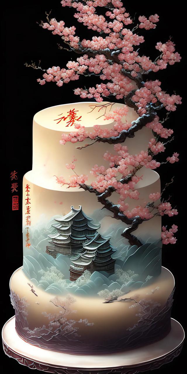 国风蛋糕壁纸,将中国传统文化展现得淋漓尽致