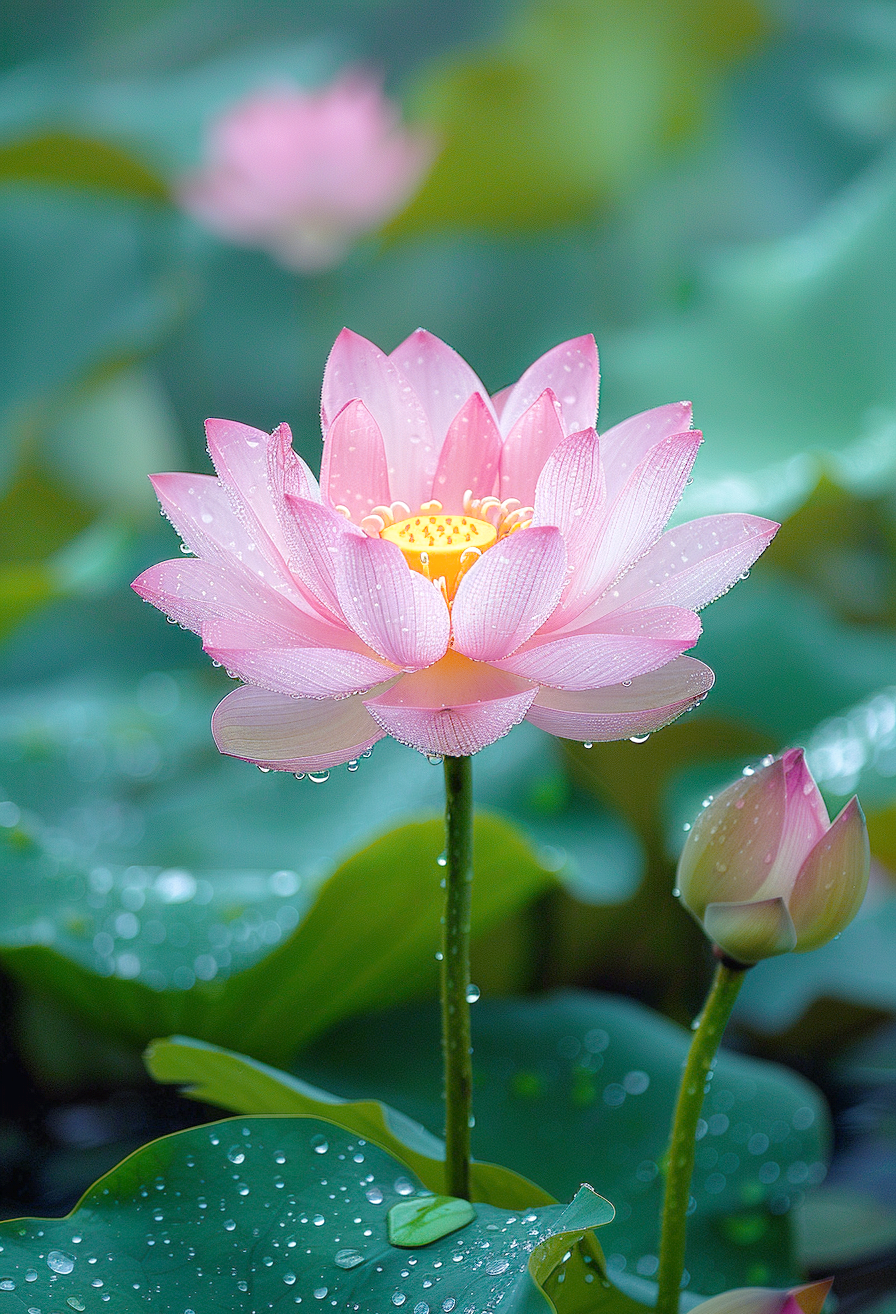 夏日荷花盛开,风送清香四溢