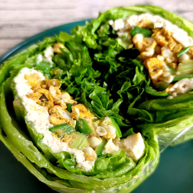 生菜豆腐汉堡,美味可口,做法简单