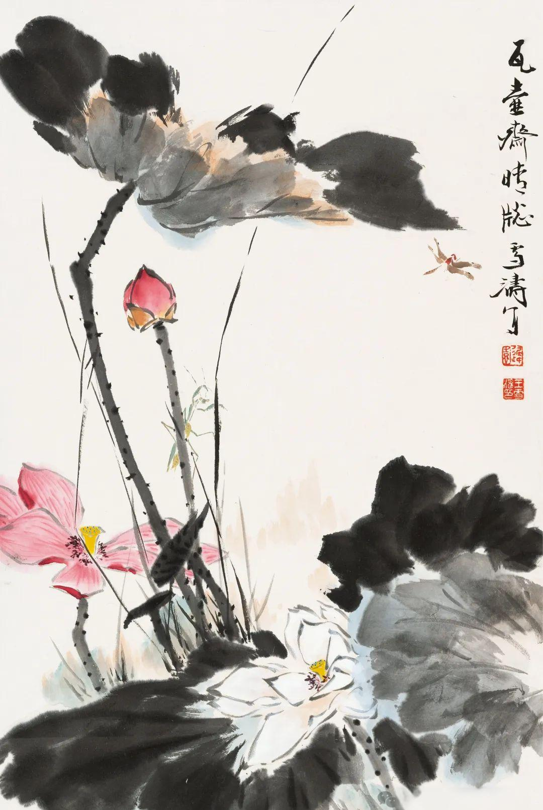 王雪涛的多幅荷花高清图,展现清新自然之美!