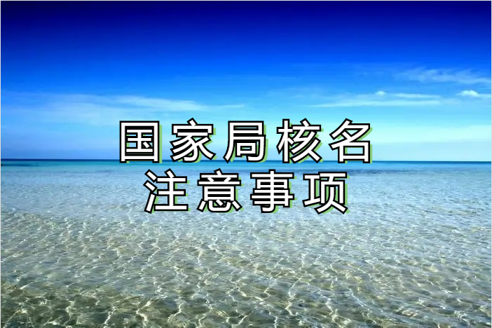 国家局核名注册,变更流程