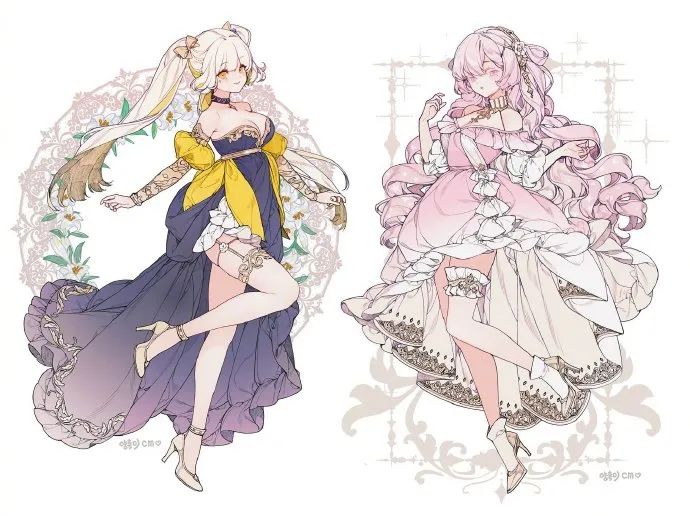 动漫手绘少女手绘服饰设计表现