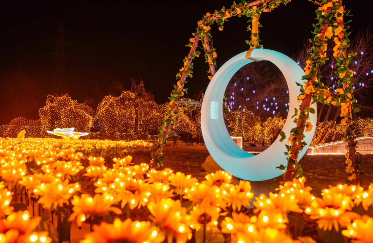 浪漫的发光秋千-无动力游乐设备