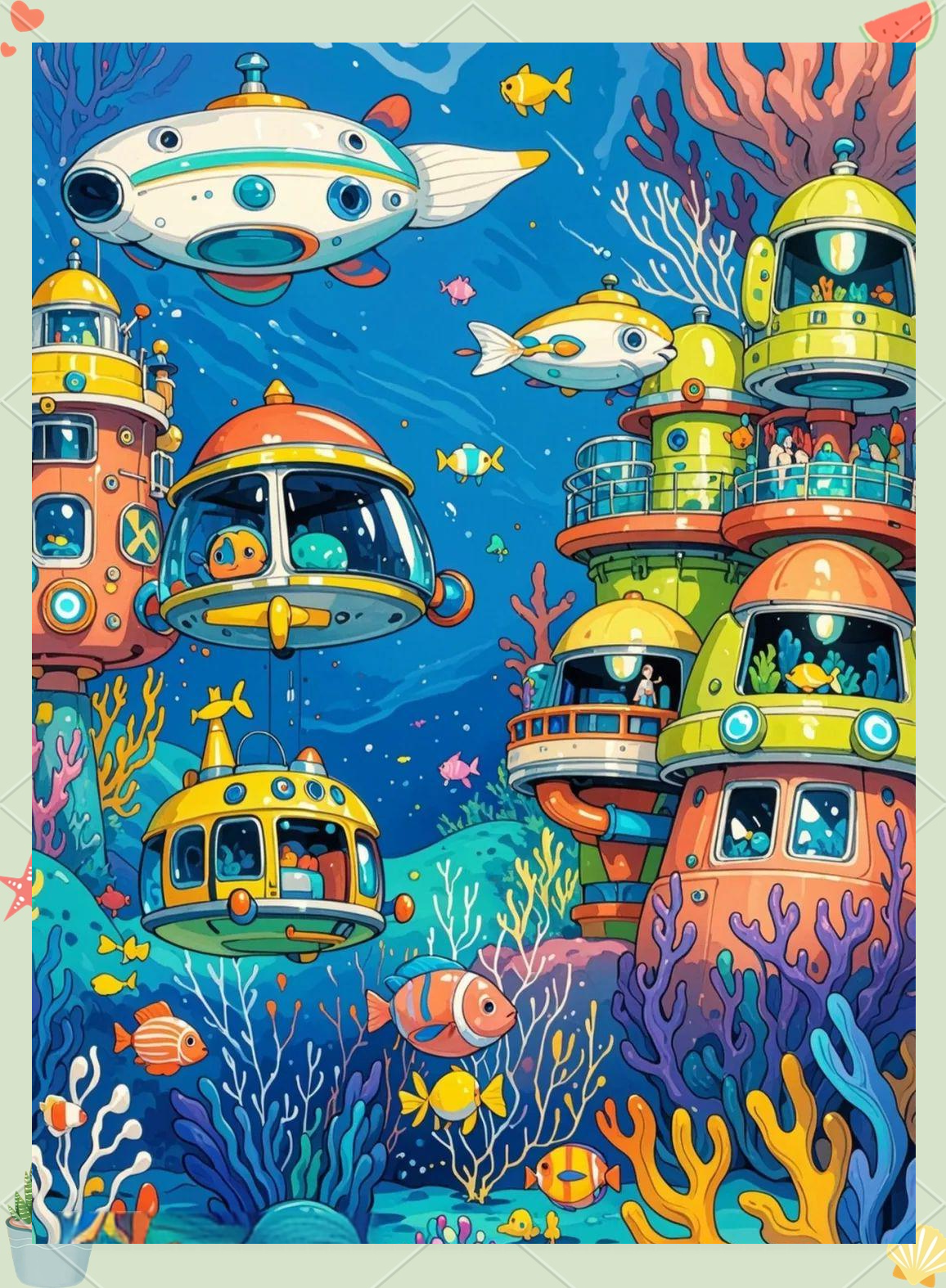 海陆空主题科幻绘画精选,颜色鲜艳,适合参赛