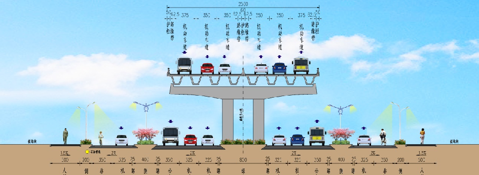 八一大道双向十六车道图片