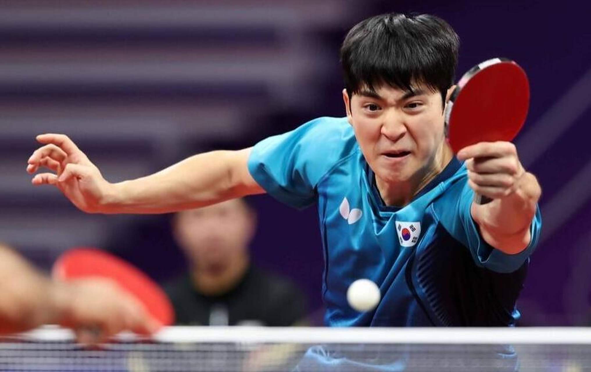 杭州亚运会乒乓球#韩国男团三主力林钟勋,张禹珍和朴康贤携手战胜