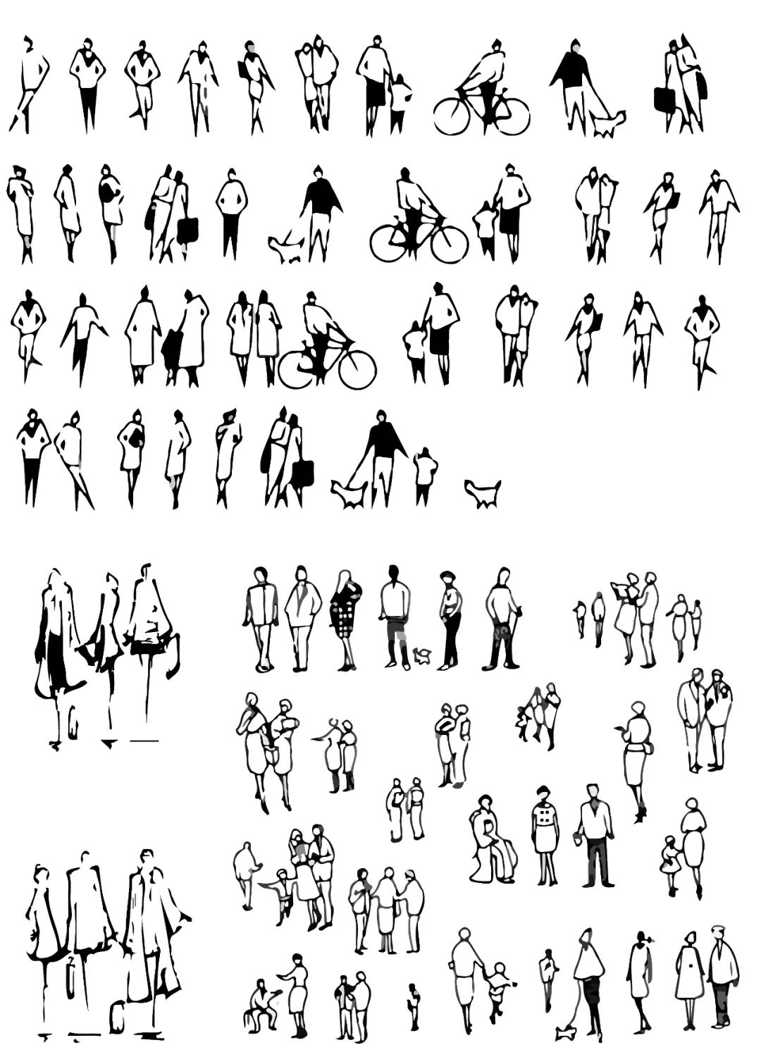 黑色剪影人素材大合集,一键保存免扣