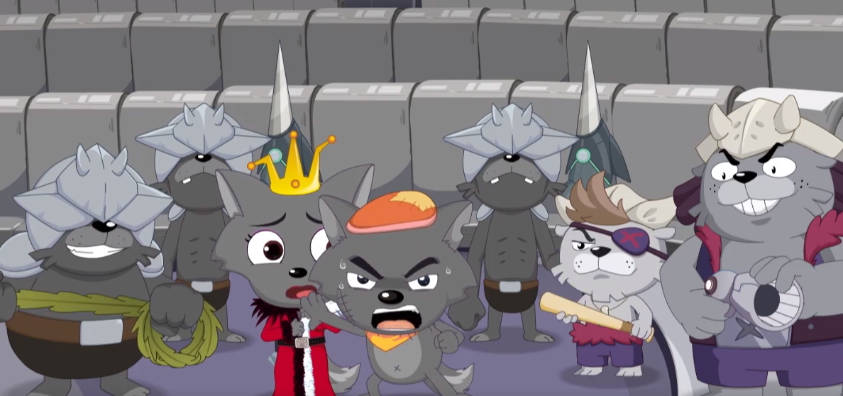 《喜羊羊与灰太狼》羊守七,狼首领智商不行,小巴带着假皮套