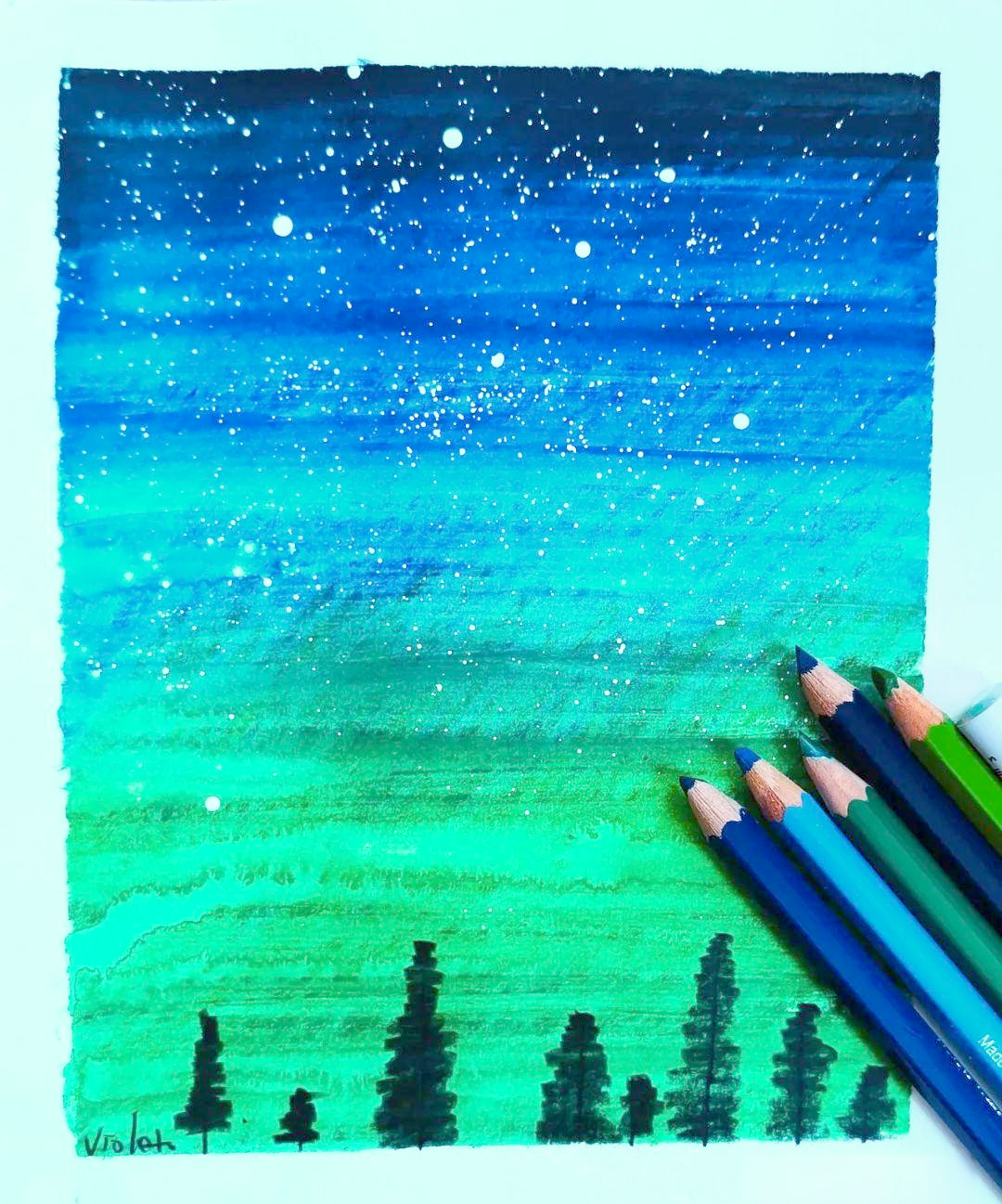 彩铅画星空,让你的艺术之路从零开始,自信满满!