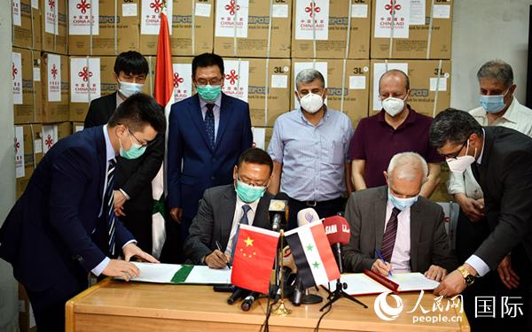 中国驻叙利亚大使向叙方移交第二批援叙抗疫物资