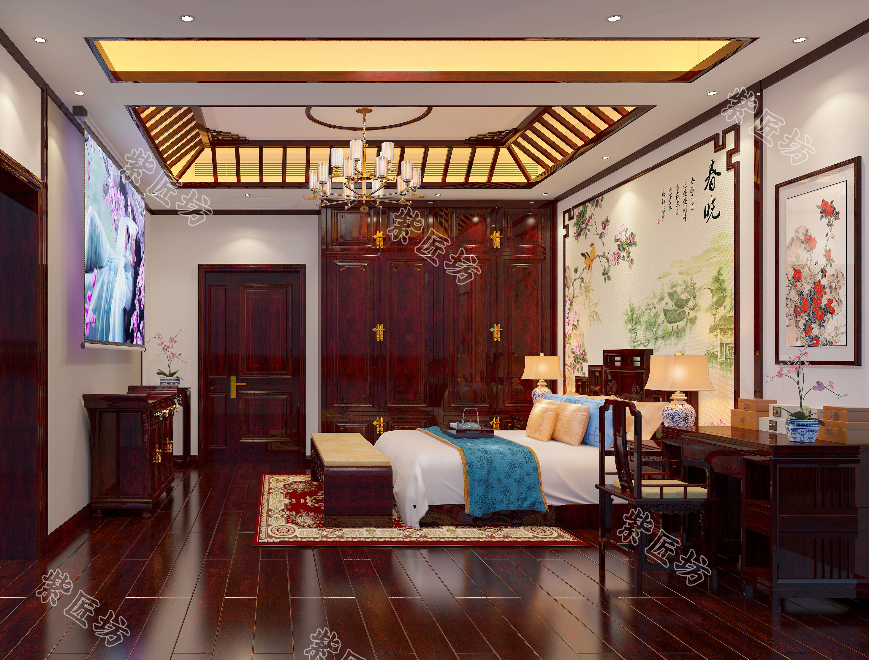 石家庄别墅装修丨恢宏气派的中式大宅,每1㎡都惊艳到骨子里