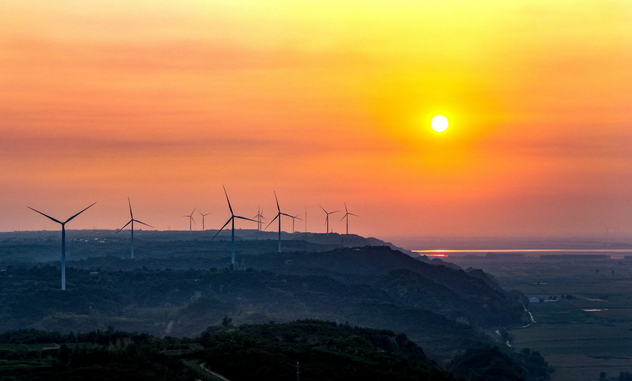 长河落日圆!来看夕阳下的黄河