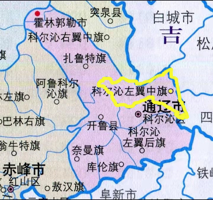 内蒙科右中旗地图图片