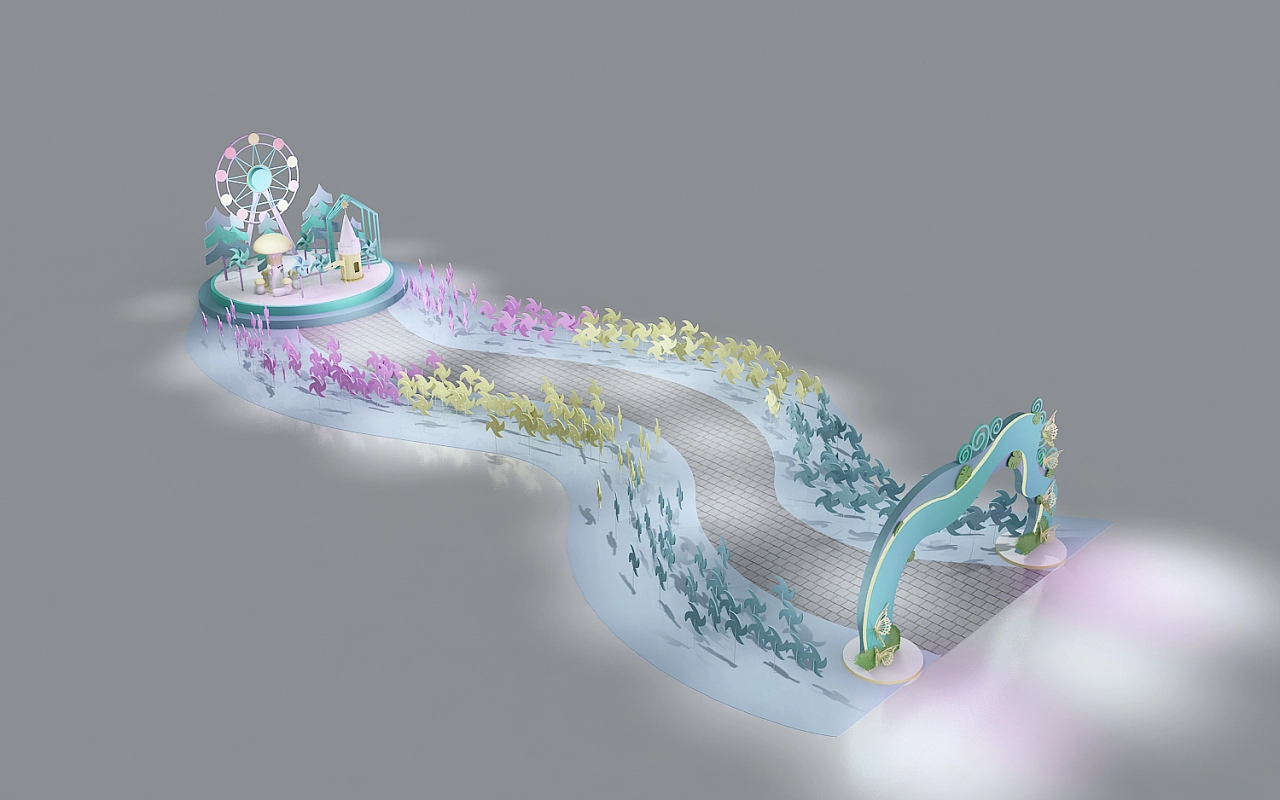 风车主题美陈 唯美风 景区商场美陈精选