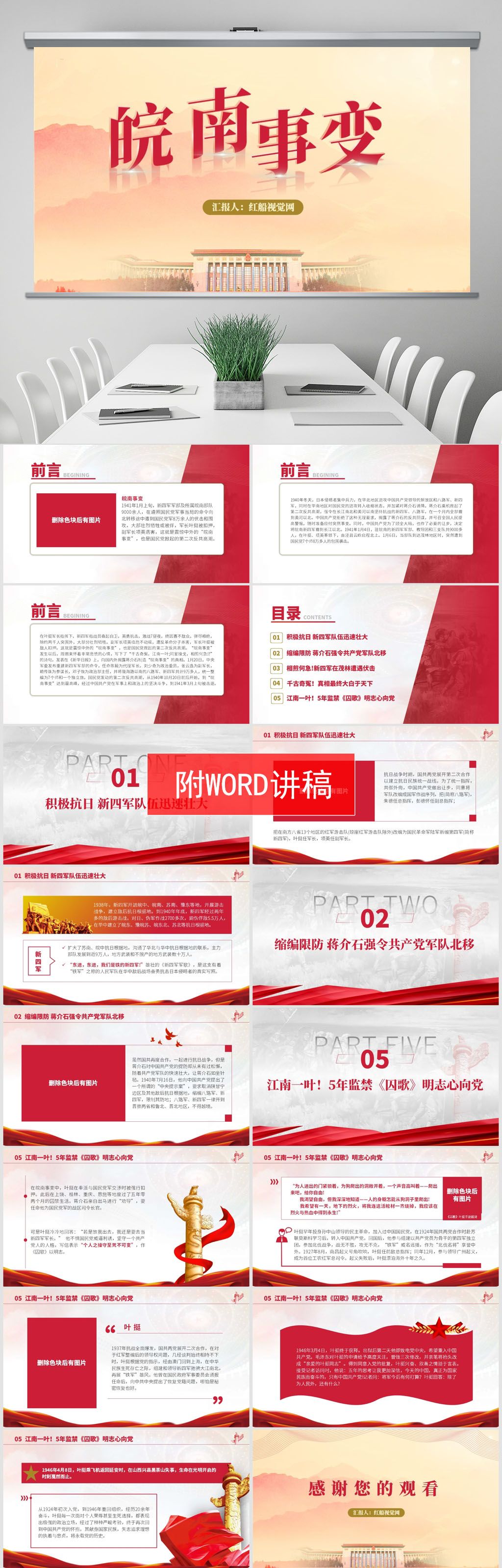 2023学习关于皖南事变ppt课件分享