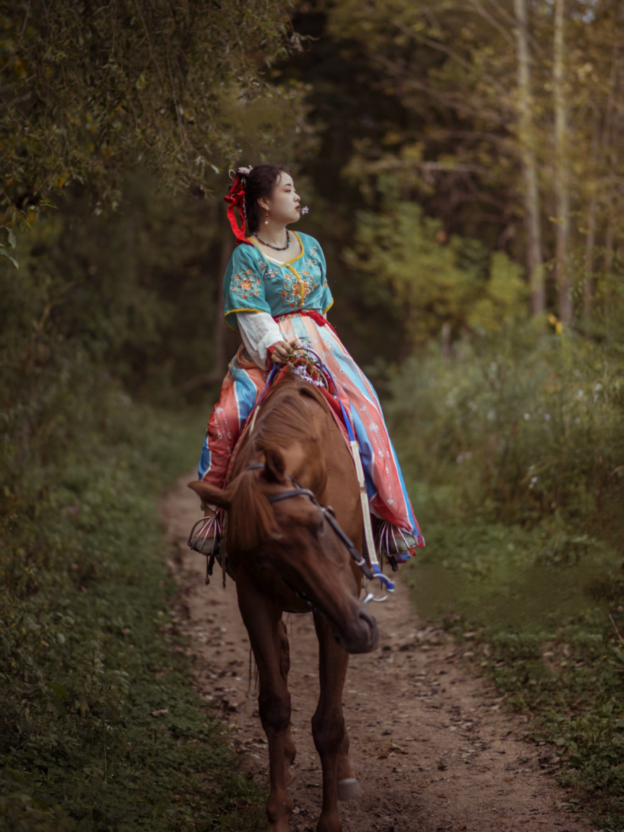不负光景发簪步摇在鬓间古风情未止汉服的美让阳光都收敛了颜色不如放
