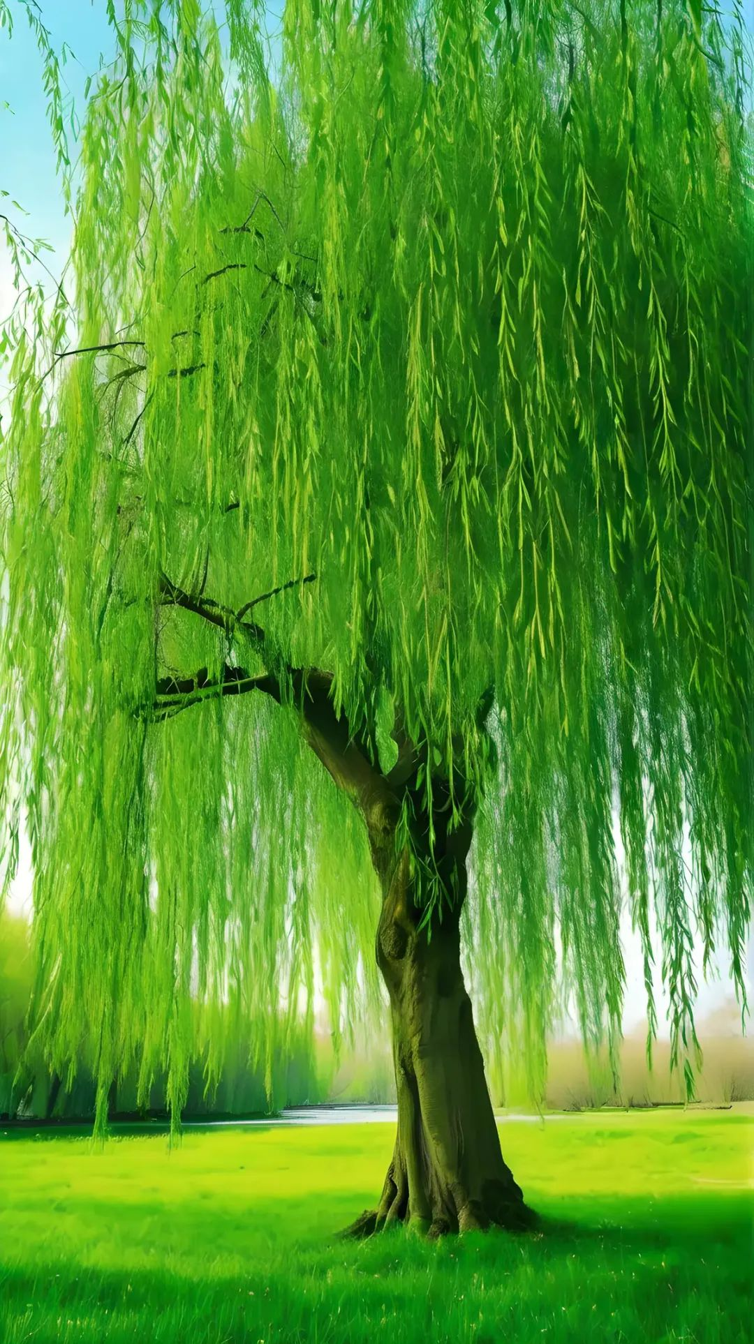 「春日柳韵」多幅柳树图片,展现春日风情与诗意美