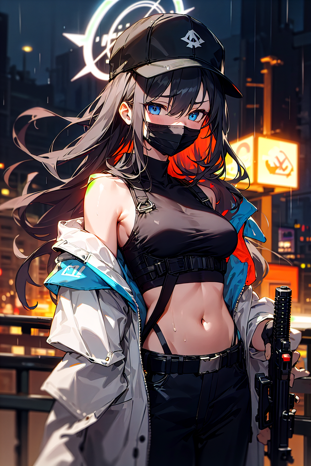 手机壁纸:二次元少女-口罩一戴,谁都不爱