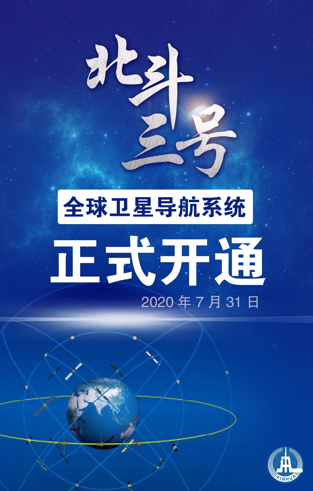 (图表·海报)「航天」北斗三号全球卫星导航系统正式开通