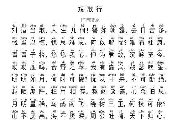 短歌行的文学短评