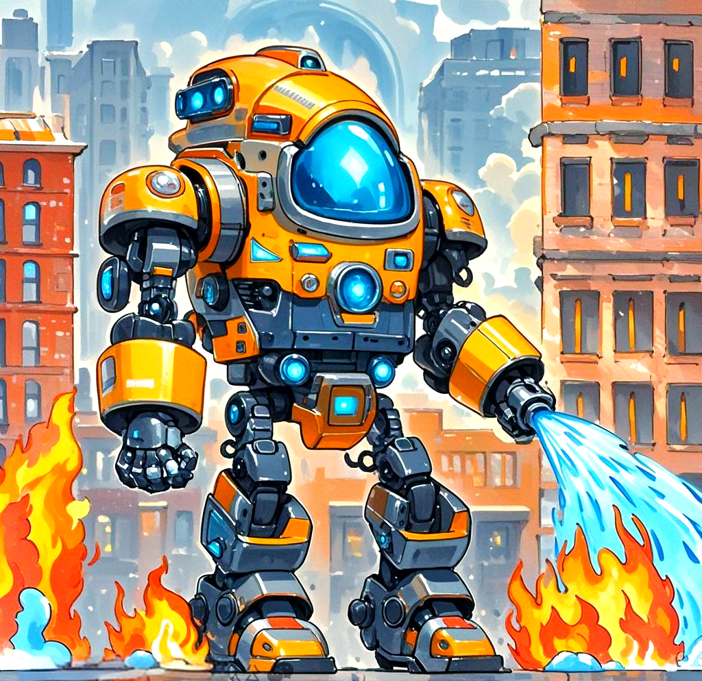 科幻消防机甲,展现未来救援力量