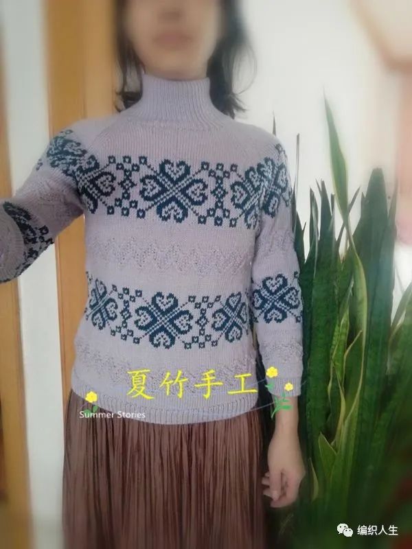 青花瓷:喵夫人大寒ii优雅精致的女士高领套头衫(有编织图解)