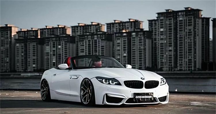 白色骑士 宝马z4改装airbft气动避震低趴风格