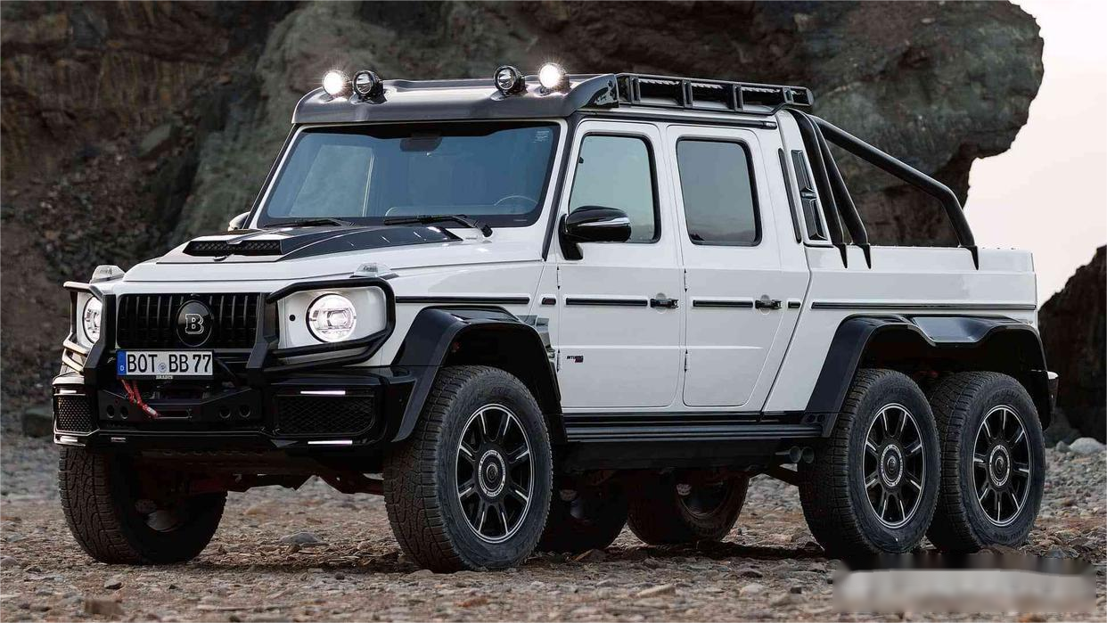 奔驰amg g63通过brabus将两辆六轮皮卡改装为800和900马力