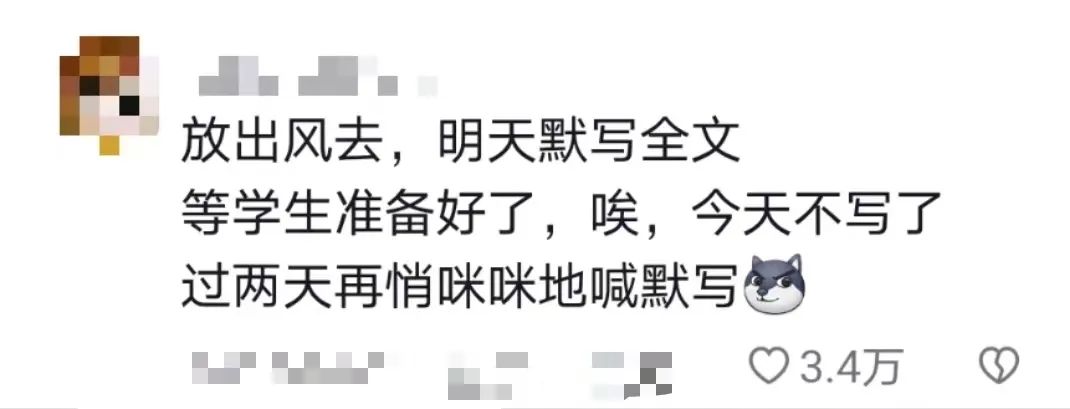 措手不及主打就是一個過幾天再來默寫再告訴他們今天不默寫了等學生做