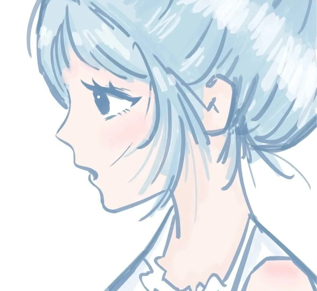 清新蓝色森系女生头像,动漫ins风高级质感