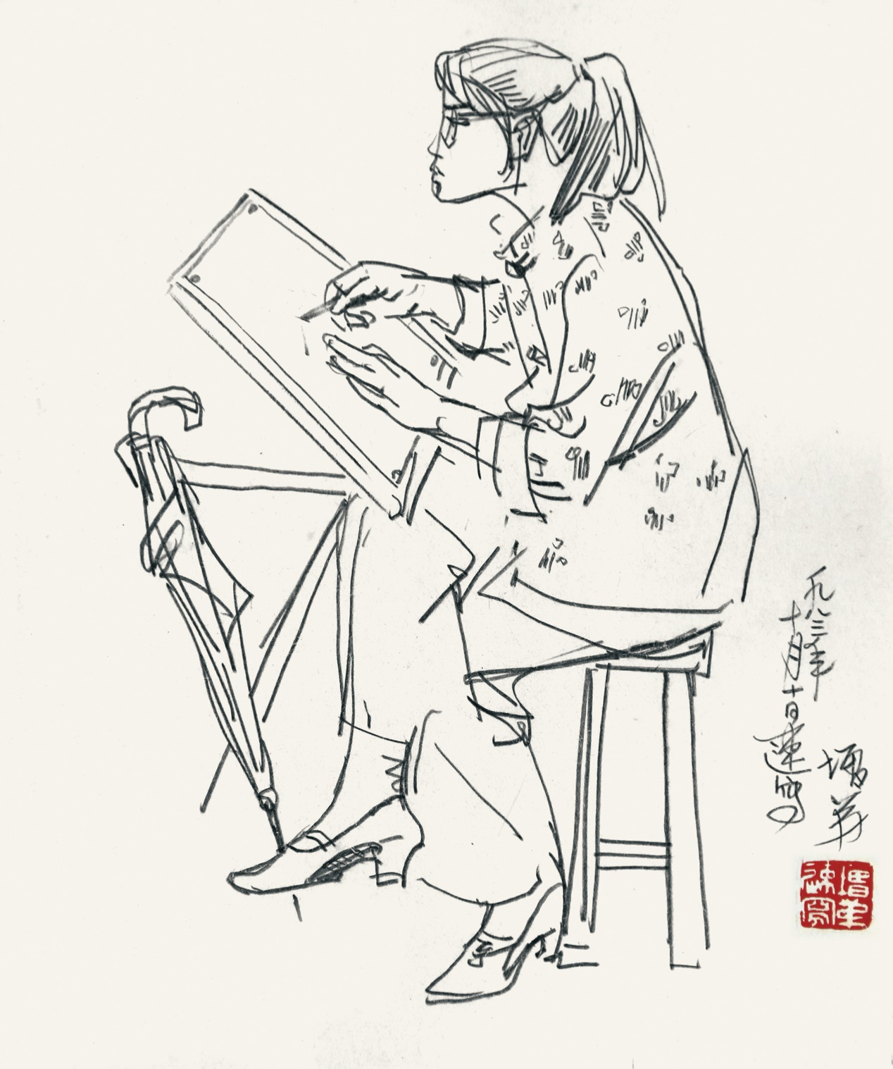 当代著名画家孙增弟速写作品赏析