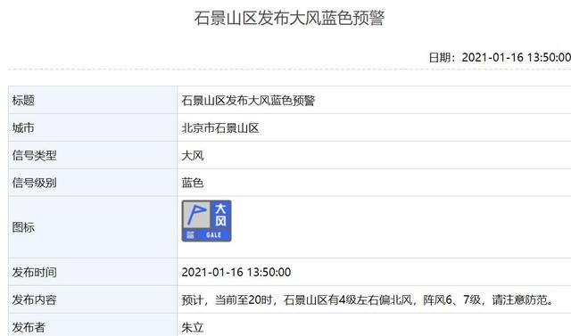 北京最新天氣預報:陣風6,7級!朝陽海淀等7區發佈大風藍色預警