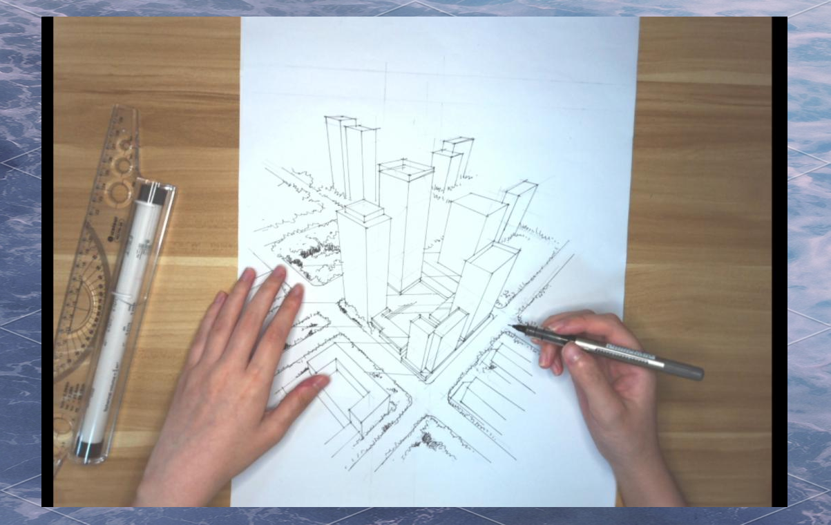如何画好倾斜透视下的建筑鸟瞰图
