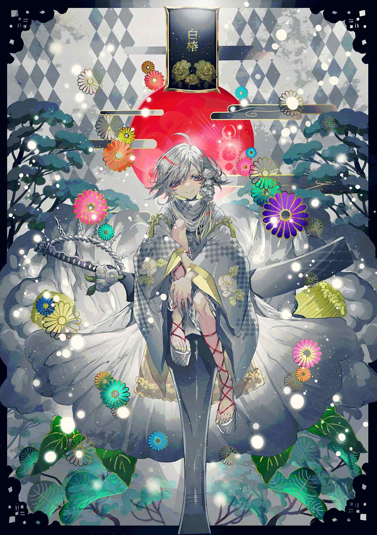 华丽炫酷的画风,略显诡异的氛围,一组暗黑系的病娇少年人物插画