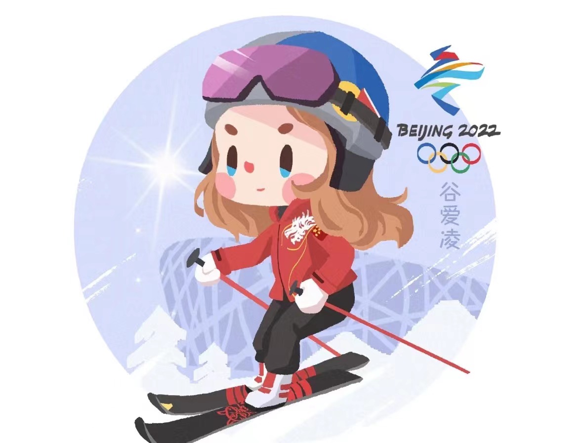 滑雪少女谷爱凌简笔画图片