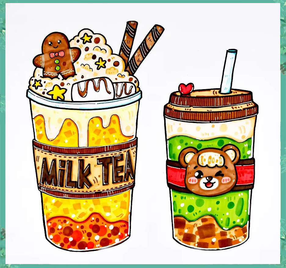 绘画指南:如何绘制一杯暖冬奶茶?