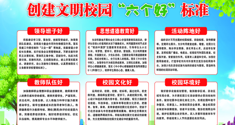 文明校园创建六个好