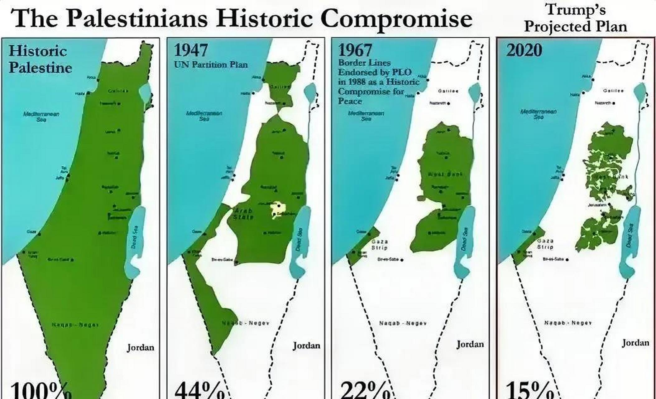 巴勒斯坦国土变化图图片