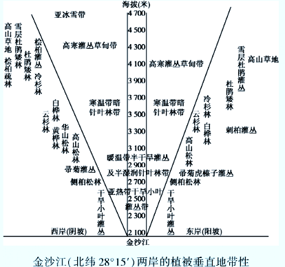 横断山区植被的垂直地带性倒置现象