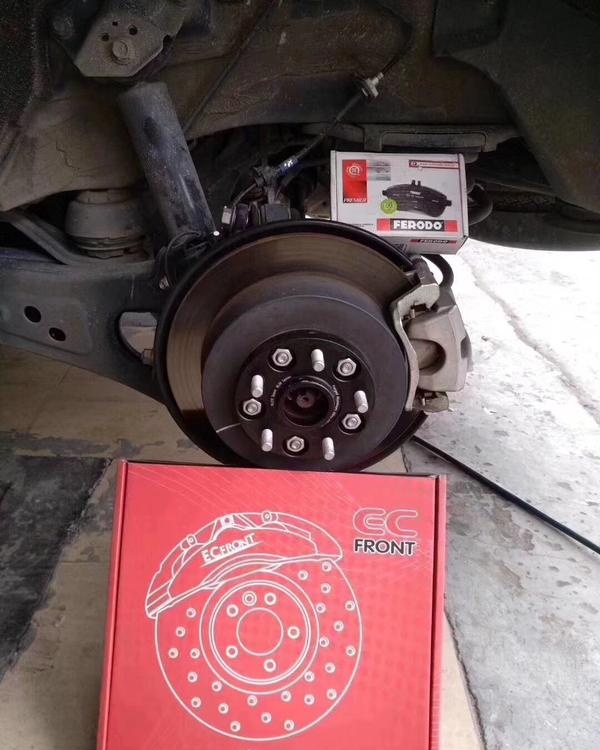 ecfront原厂高速打孔刹车盘适用奔驰a45升级原车刹车碟