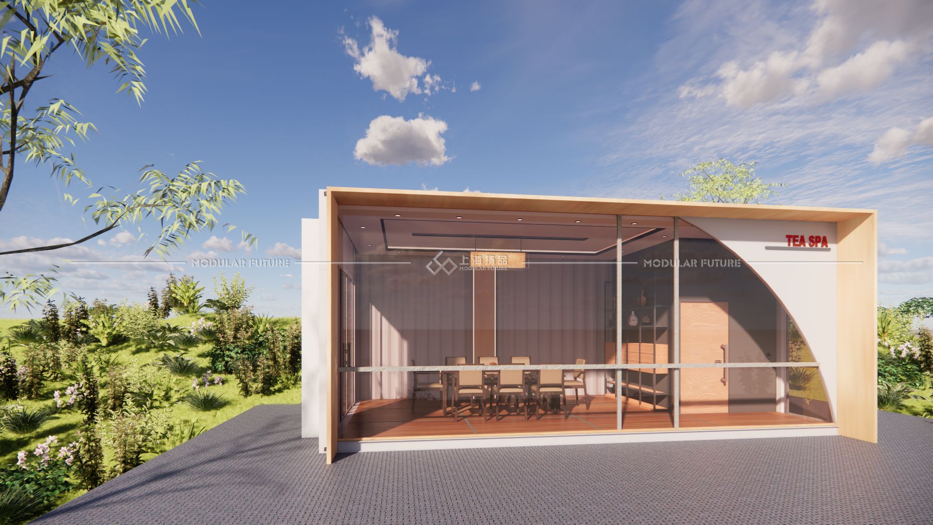 美景与舒适共融,集装箱休闲茶室为你而建