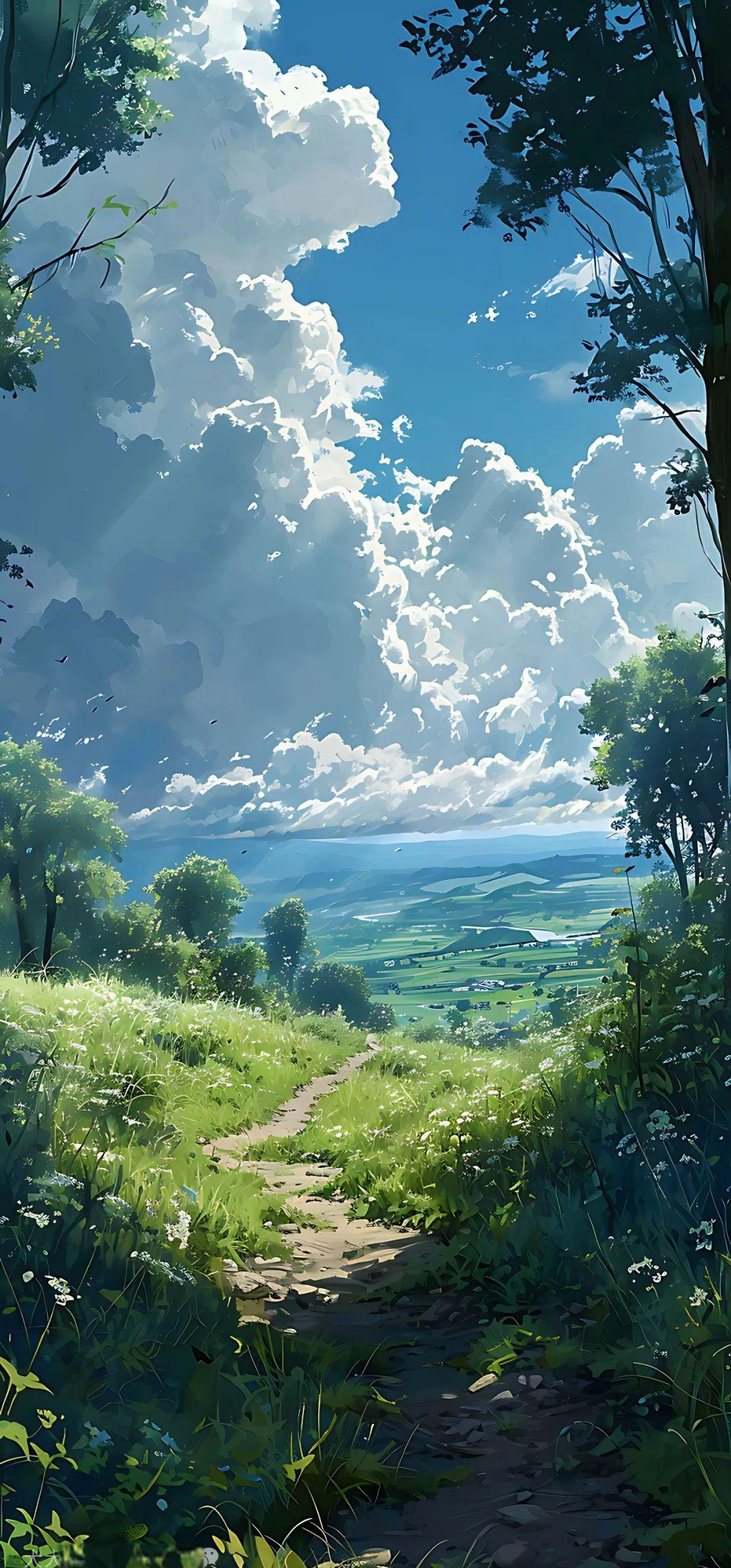 乡野小道风光壁纸,感受自然之美