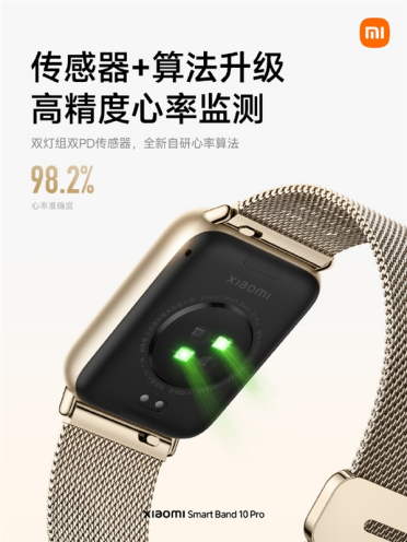 小米手环10 Pro健康监测大升级：心率准确度98.2% 睡眠算法2.0来了